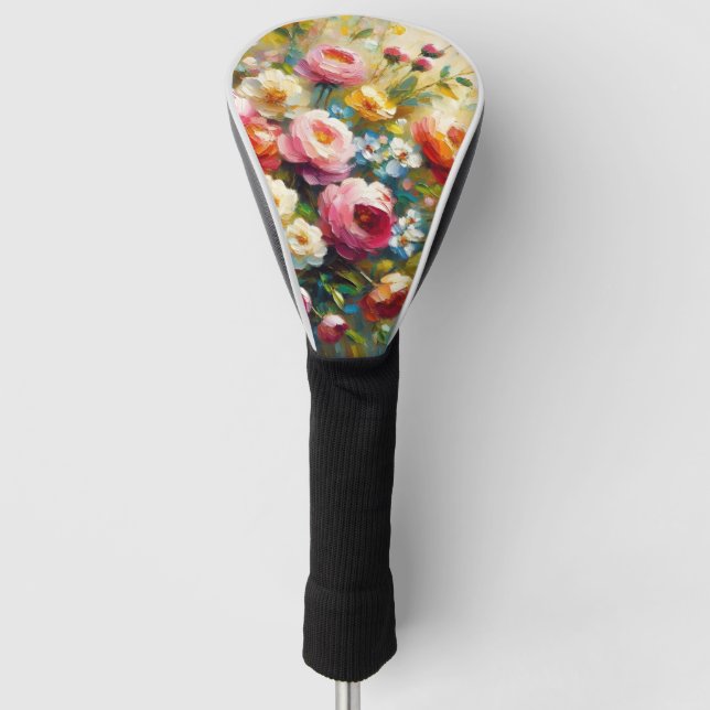 Bright & Bold Vibrant Florals Golf Head Cover (Front)