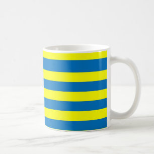 Bright Bold Yellow and Blue Stripes Coffee Mug