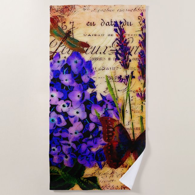 Bright botanical beach towel (Front)