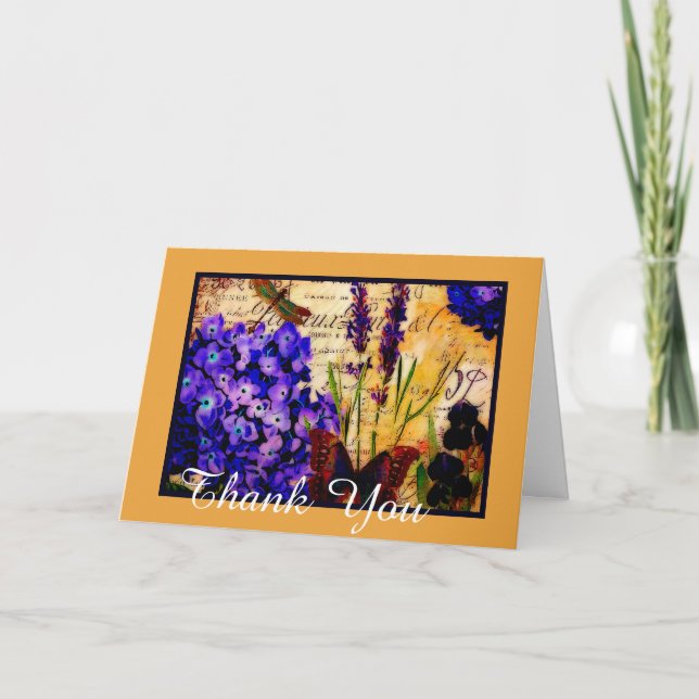 Bright botanical thank you card (Front)
