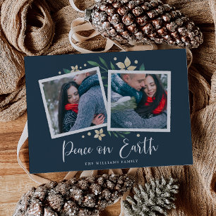 Bright Boughs Carte de vacances avec deux photos