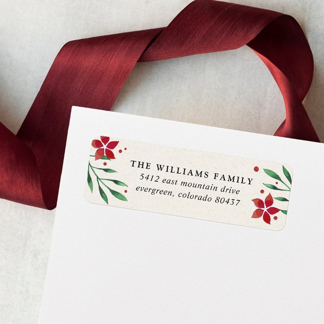 Bright Boughs Holiday Return Address Label (Creator Uploaded)