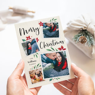 Bright Boughs   Multi Photo Collage Christmas Holiday Card