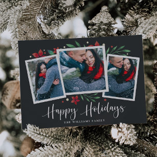 Bright Boughs   Three Photo Holiday Card