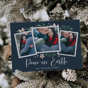 Bright Boughs   Three Photo Holiday Card