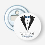 Bright Bow Tie Tuxedo "Groomsman" Personalized Bottle Opener<br><div class="desc">Fun personalized wedding party favours design.</div>
