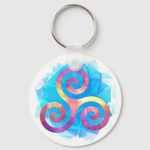 Bright breton triskel keychain