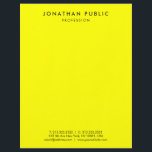 Bright Brilliant Neon Yellow Modern Simple Design Letterhead<br><div class="desc">Bright Brilliant Neon Yellow Modern Simple Template Elegant Letterhead.</div>