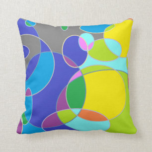 Bright Bubble Tangerine Throw Pillow