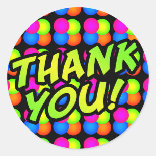 Bright Bubbles Thank You! Classic Round Sticker