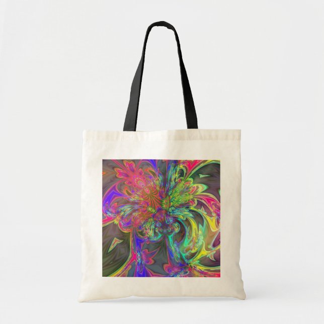 Bright Burst of Colour – Salmon & Indigo Deva Tote Bag (Front)