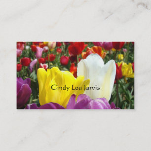 Bright Business Cards Tulip Flowers for Her
