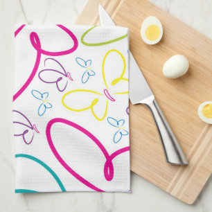 Bright butterflies kitchen towel