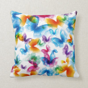 Bright Butterflies Throw Pillow