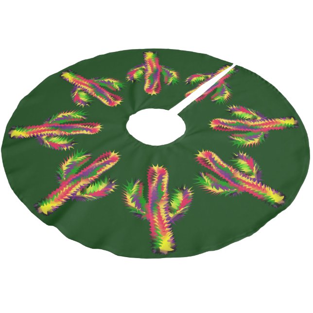 Bright Cactus Brushed Polyester Tree Skirt (Angled)