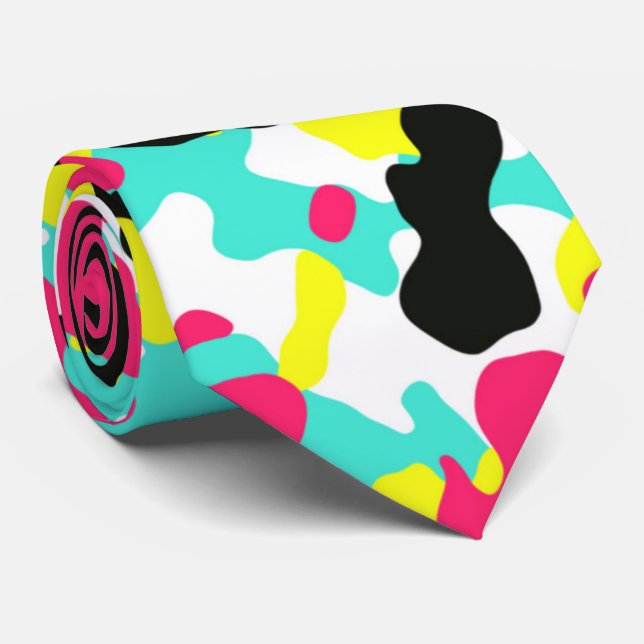 Bright Camo Neck Tie (Rolled)