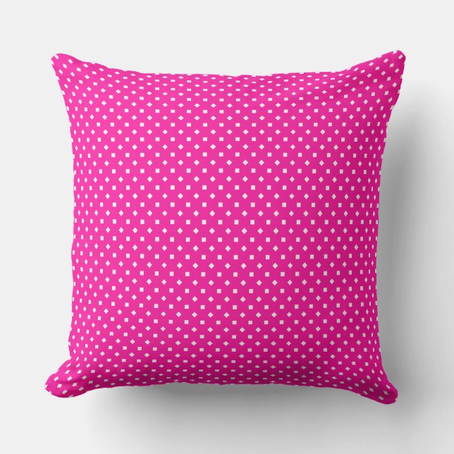 Bright Candy Pink Geometric Patterns Throw Pillow (Front)