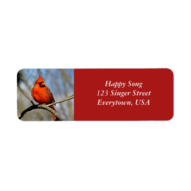 Bright Cardinal Adress Labels (White Text) (Front)