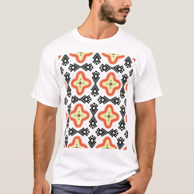 Bright Carpet: Ethnic Aztec Ornament T-Shirt (Front)