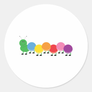 Bright Caterpillar Classic Round Sticker
