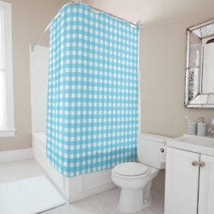 Bright cerulean blue gingham