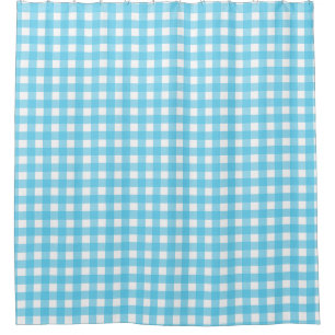 Bright cerulean blue gingham