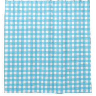 Bright cerulean blue gingham