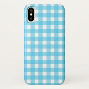 Bright cerulean blue gingham Case-Mate iPhone case