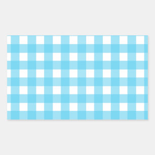 Bright cerulean blue gingham sticker