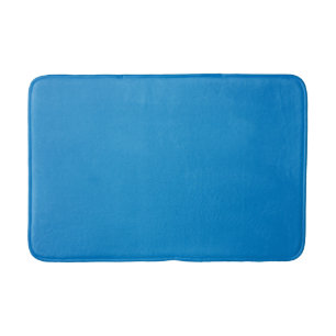 Bright Cerulean Blue with Grainy Texture Bath Mat