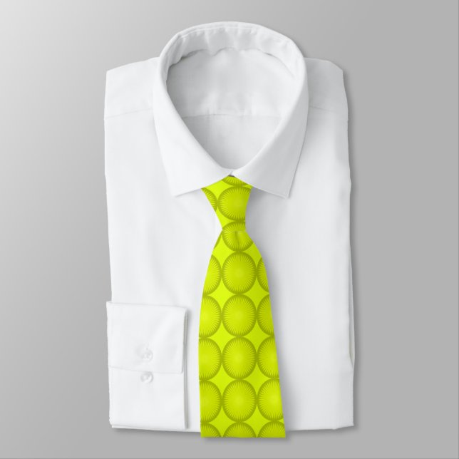 Bright Chartreuse Dotée Mens Cravate (Attaché)