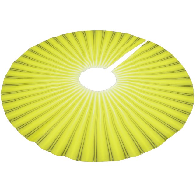 Bright Chartreuse Yellow Christmas Tree Skirt (Angled)