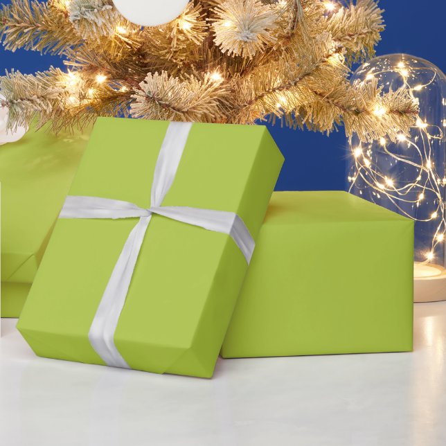 Bright Chartreuse Yellow-Green Elegant Solid Colou Wrapping Paper (Holidays)