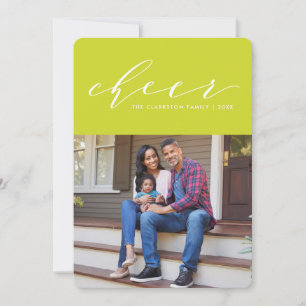 Bright cheer fun script vacances carte photo