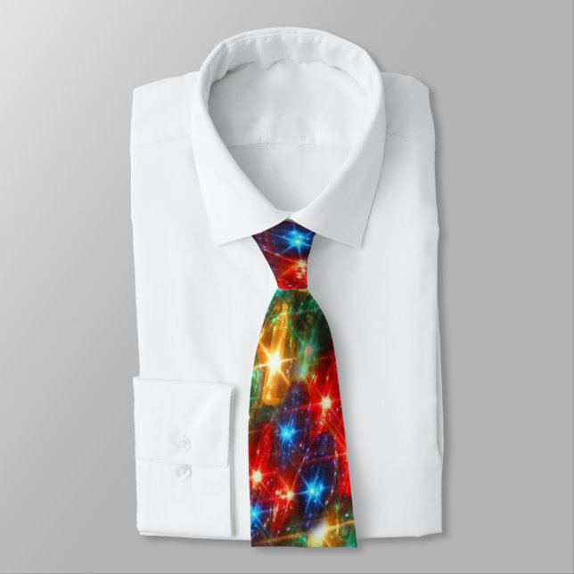Bright Cheerful Christmas Lights  Neck Tie (Tied)
