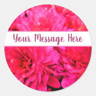 Bright Cheerful Flowers Pink Magenta Purple Custom Classic Round Sticker