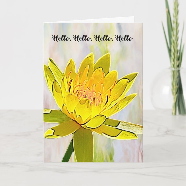 Bright & Cheerful Hello for Senior in Nursing Home Card (Front)