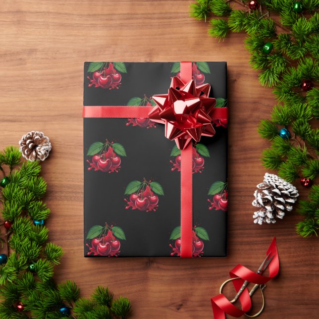 Bright cherry Pattern Wrapping Paper (Holiday Gift)