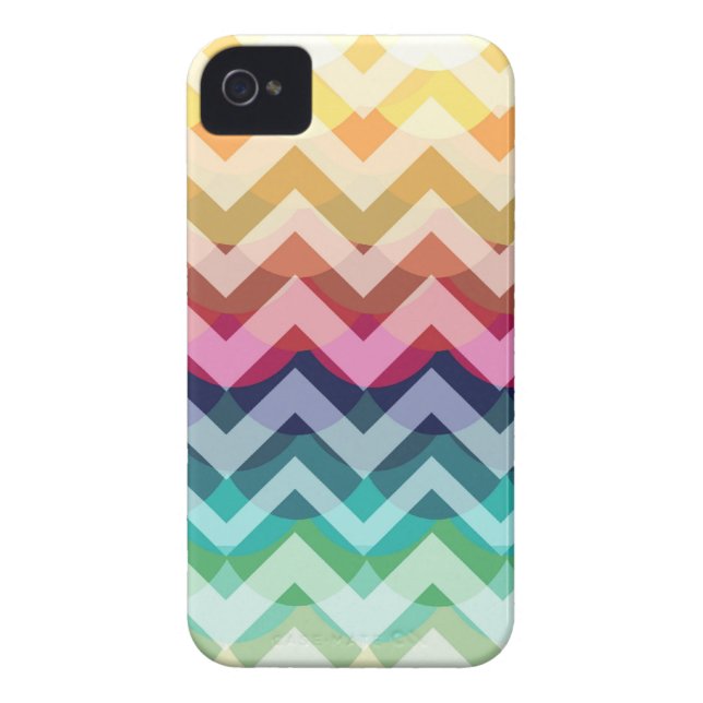 Bright Chevron Scallop Summer Pattern iPhone Case (Back)