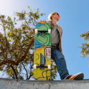 Bright Chicago Artwork Skateboard