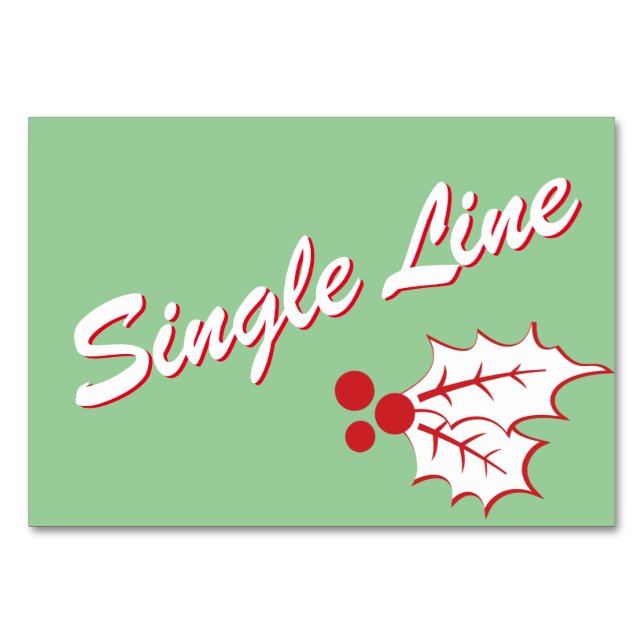 Bright Christmas Holly Custom Buffet Card (Front)