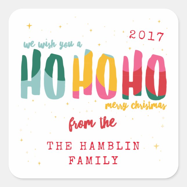 Bright Christmas Square Stickers (Front)