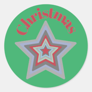 Bright Christmas star fun Classic Round Sticker