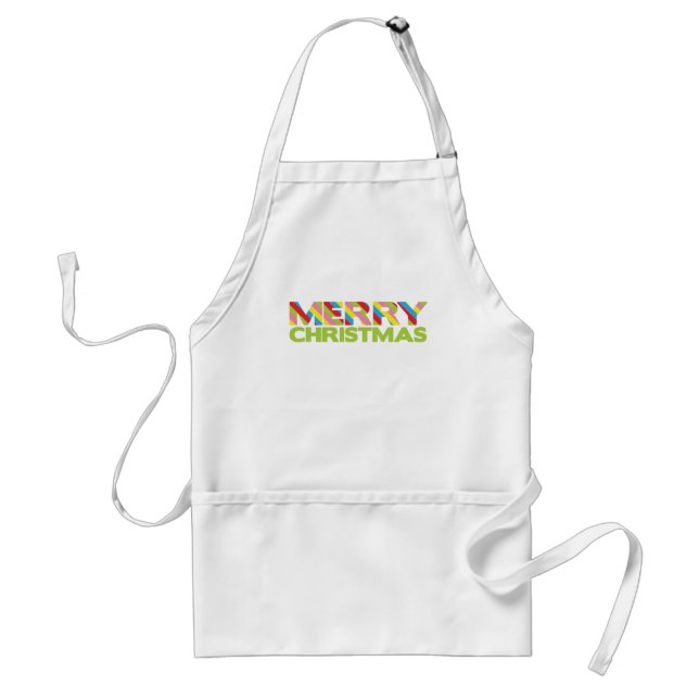 Bright Christmas Stripes Personalized Apron (Front)