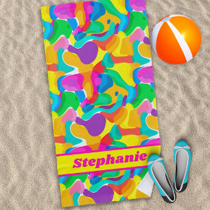 Bright Circle Colours Abstract Pattern Beach Towel