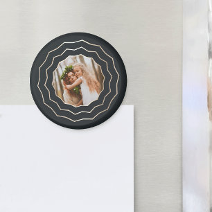 Bright Circle Faux Gold Geometric Photo Magnet