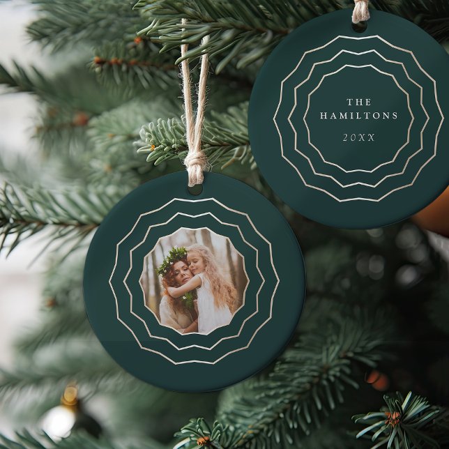 Bright Circle | Holiday Photo Ceramic Ornament (Creator Uploaded)