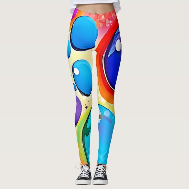 Bright Circle Pop Art Leggings (Front)