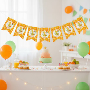 Bright Citrus 1st Birthday Bunting Flags