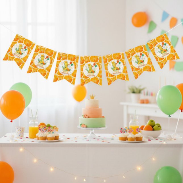 Bright Citrus 1st Birthday Bunting Flags (Creator Uploaded)